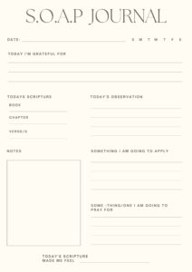365 Day S.O.A.P Journal Free Printable - Free Bible Worksheets