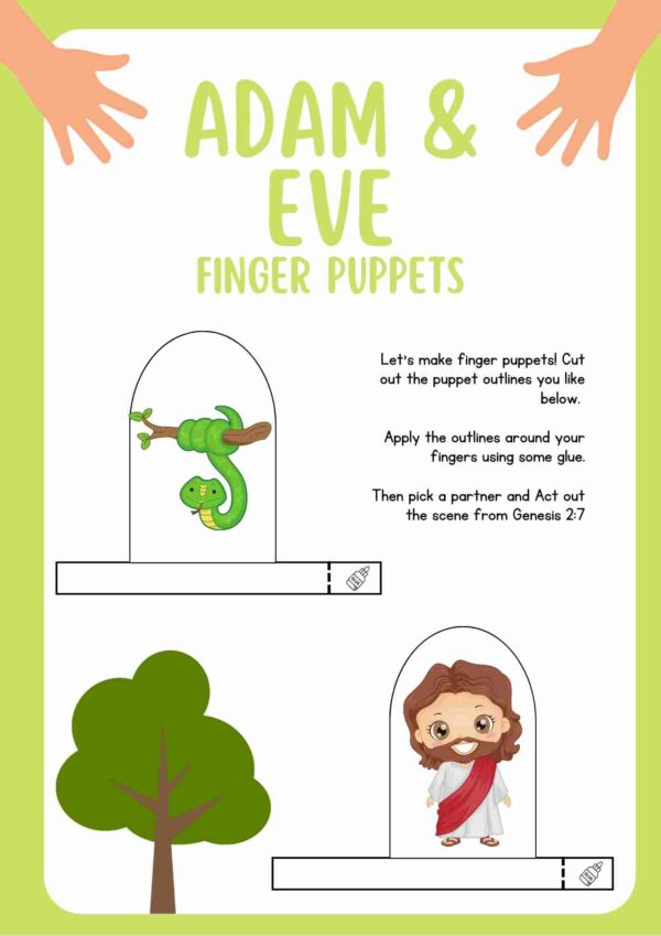 Adam and Eve Paper-craft Finger Puppets