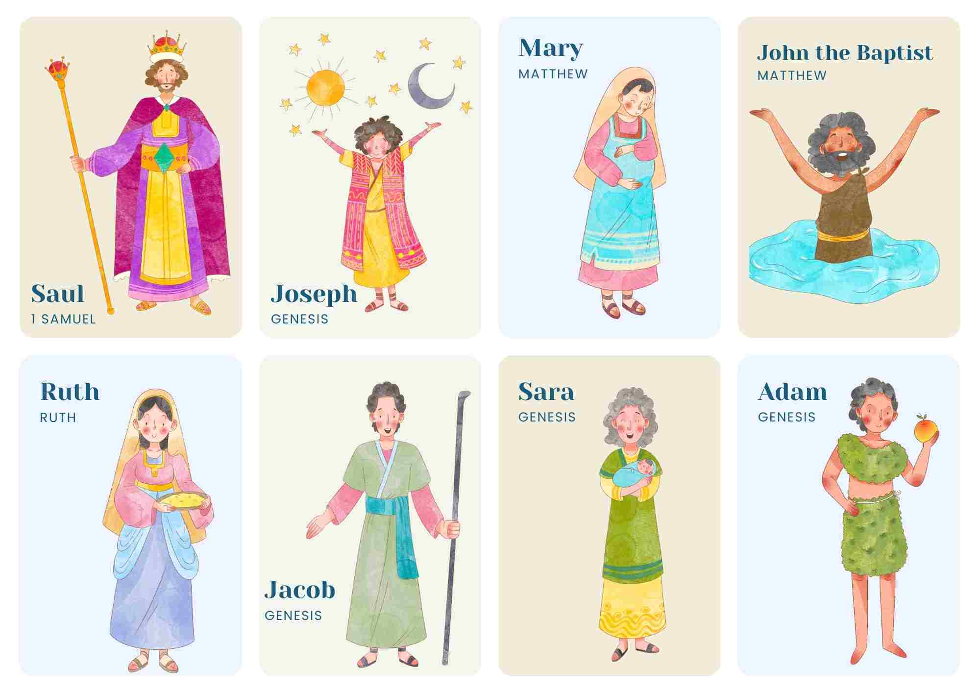 16 Free Bible Character Trading Cards Free Bible Worksheets