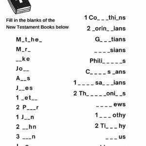 Books of the Bible New Testament Fill in the Blank