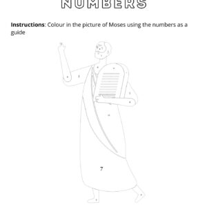 Moses color by numbers Activity Sheet