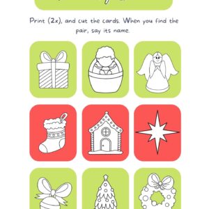 Christian Christmas Themed Colour in Memory Game