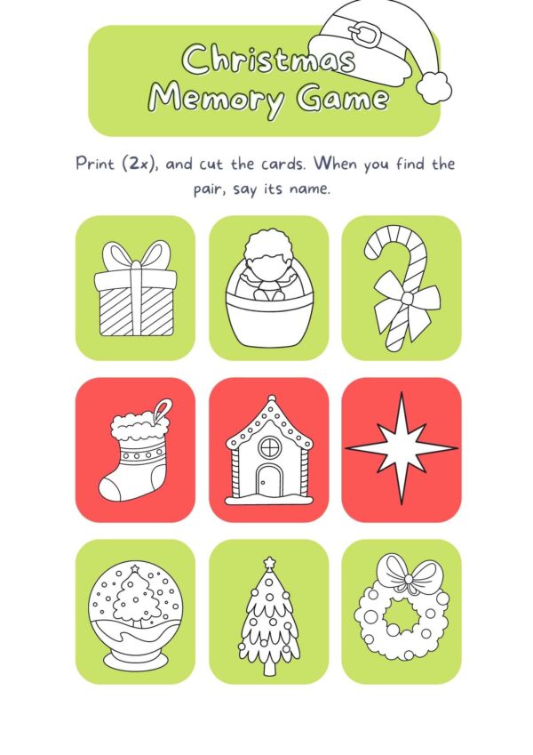 Christian Christmas Themed Colour in Memory Game