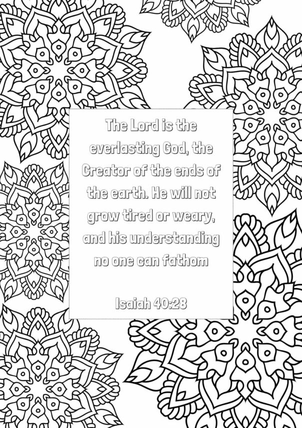 Bible Verse Colour In Isaiah 40:28 - Free Bible Worksheets