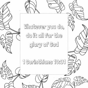Bible Verse Colouring In 1 Corinthians 10: 31
