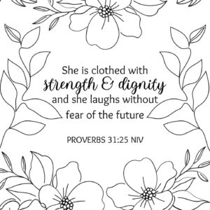 Bible Verse Colouring In - Proverbs 31:25