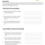 Bible study, character study, David, faith, courage, leadership, relationship with God, repentance, forgiveness, printable worksheet.