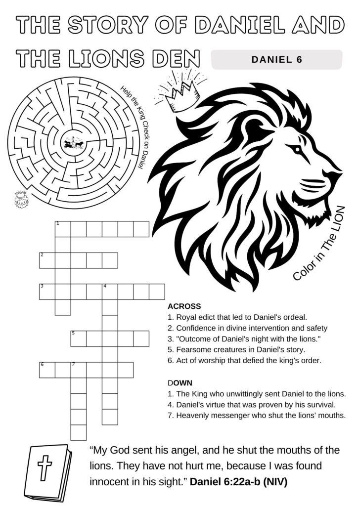 Daniel and the Lions Den Multi Worksheet Activity Pack 8 Activities Daniel and the Lions Den Multi Worksheet Activity Pack 8 Activities