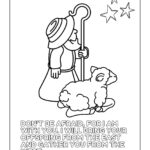 Preschool - Isaiah 43:5 Coloring Page – Shepherd and Sheep