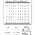 Fruit of the Spirit Colour/Color in Word Search Printable