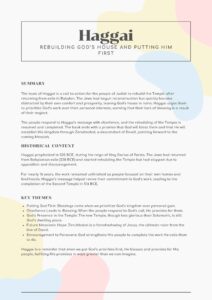 Haggai Bible Summary Sheet Printable – Obedience and Rebuilding God’s ...