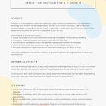 Luke Bible Summary Sheet Printable – The Compassionate Savior and His Mission
