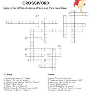 Free Names of God Crossword Puzzle – Printable Faith-Based Fun