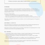 Philemon Bible Summary Sheet Printable – The Power of Forgiveness and Christian Love