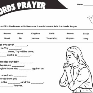 Fill-in-the-Blank Printable: The Lord's Prayer