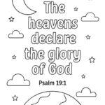 Psalm 19:1 Memory Verse Coloring Page – “The Heavens Declare the Glory of God”