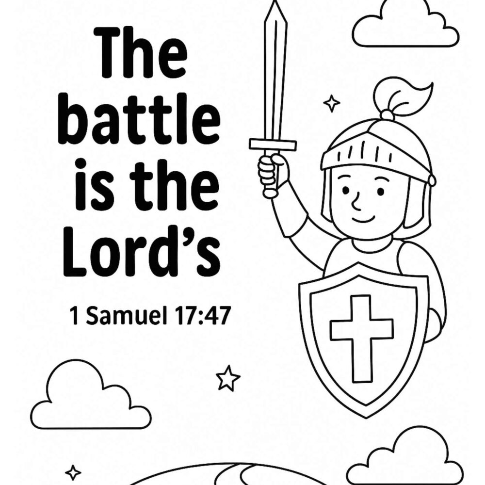 1 Samuel 17 47 Memory Verse Coloring Page – “The Battle Is the Lord’s”