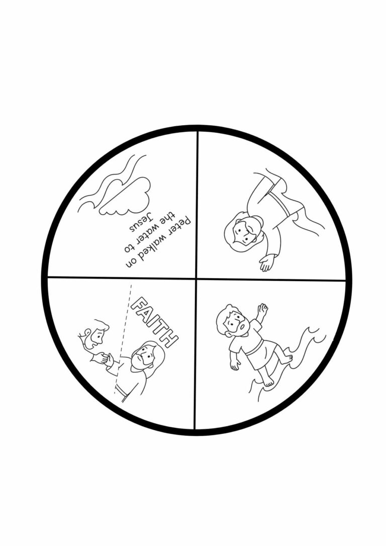 Free “Peter Walks on Water” Bible Craft – Faith Pinwheel Craft ...