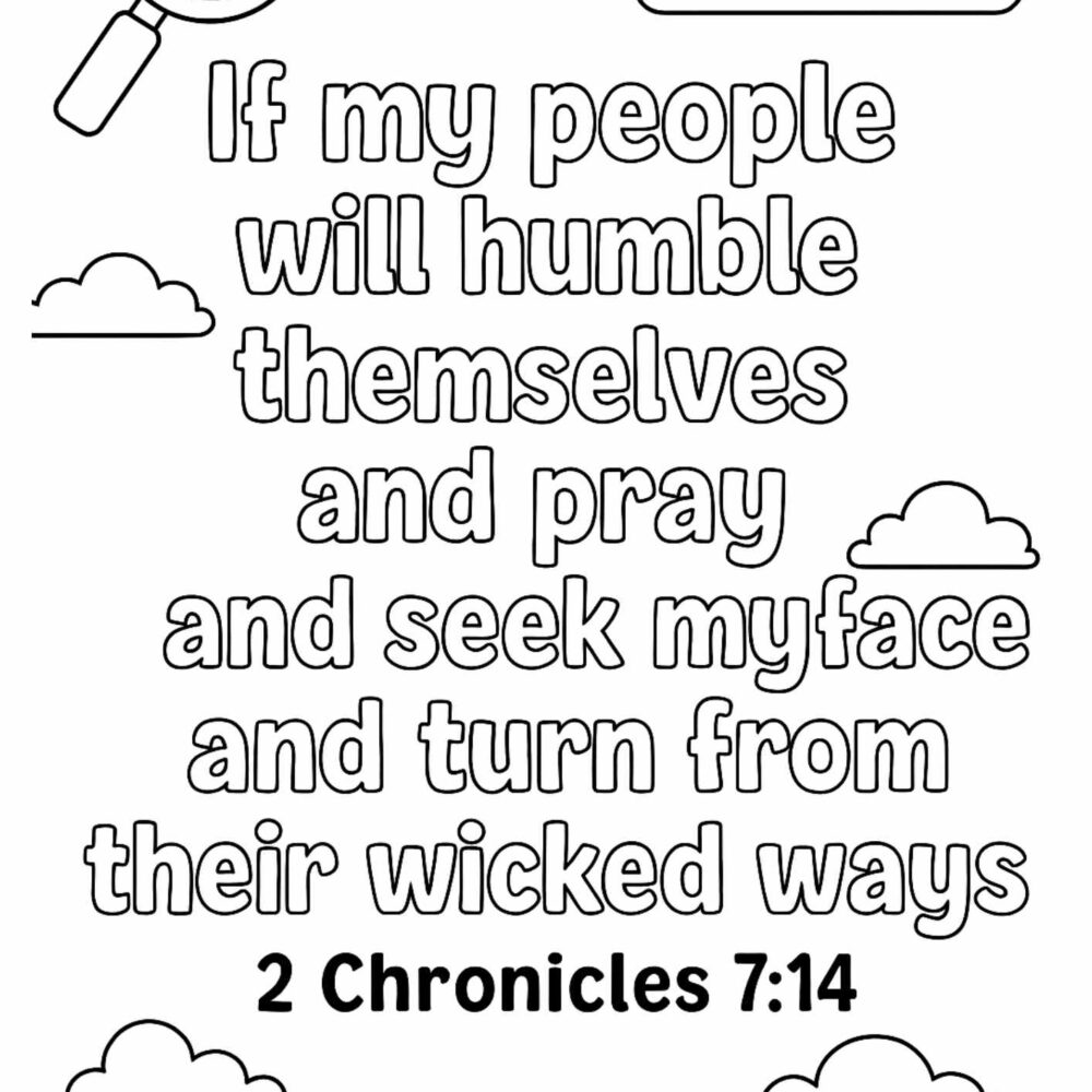 2 Chronicles 7 14 Memory Verse Coloring Page – “If My People Will Humble Themselves”