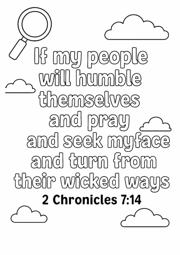 2 Chronicles 7 14 Memory Verse Coloring Page – “If My People Will Humble Themselves”