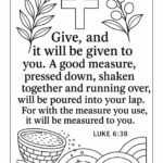 Christian generosity themed coloring pages