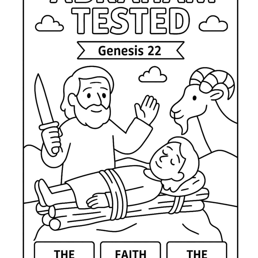 Abraham Tested Coloring Page – Free Genesis 22 Printable for Kids