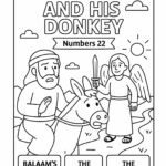 Balaam and His Donkey Coloring Page – Free Numbers 22 Printable for Kids