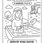 Bathsheba Bible Coloring Page – Free Printable for Kids (2 Samuel 11:2–5)
