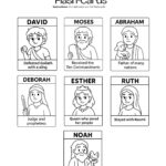 Bible Characters Flash‑Cards – Moses, Abraham, David, Deborah, Noah & Esther