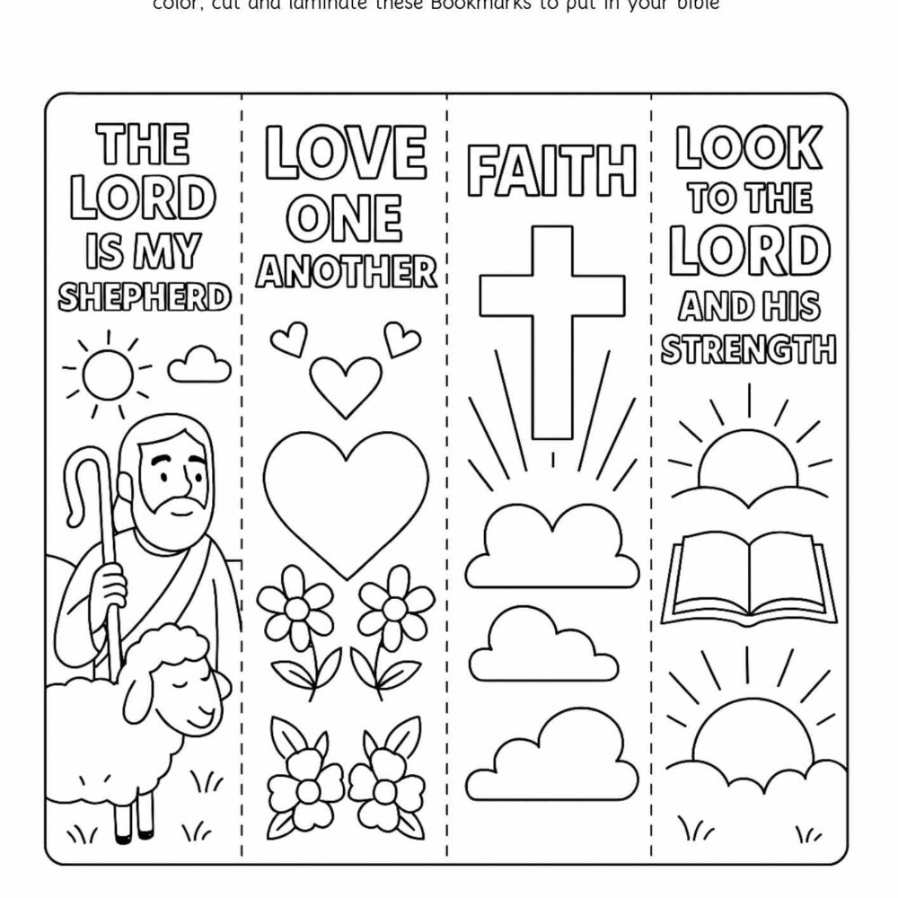 Bible Verse Inspired Coloring Bookmarks – Printable Set for Kids