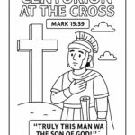 Centurion at the Cross Bible Character Coloring Page – Free Printable for Kids (Mark 1539)