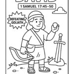 David Bible Character Coloring Page – Free Printable for Kids (1 Samuel 1745–50)