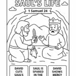 David Spares Saul’s Life – 1 Samuel 24 Coloring Page (Free Printable)