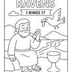 Elijah Fed by Ravens – Free Bible Coloring Page for Kids (1 Kings 17)