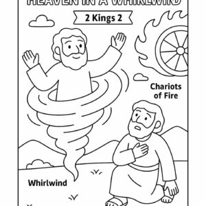 Elijah Taken Up to Heaven – Free Bible Coloring Page for Kids (2 Kings 2)
