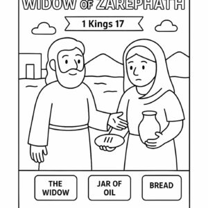 Elijah and the Widow of Zarephath – Free Bible Coloring Page for Kids (1 Kings 17)