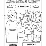 Elisha Blinds the Aramean Army – Free Bible Coloring Page for Kids (2 Kings 6)