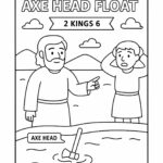 Elisha Makes the Axe Head Float – Free Bible Coloring Page for Kids (2 Kings 6)
