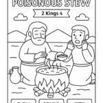 Elisha and the Poisonous Stew – Free Bible Coloring Page for Kids (2 Kings 4)