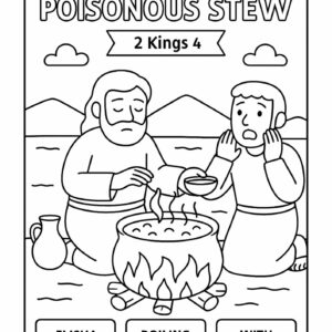 Elisha and the Poisonous Stew – Free Bible Coloring Page for Kids (2 Kings 4)