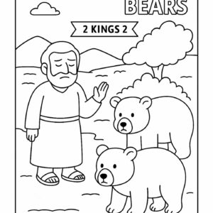 Elisha and the Two Bears – Free Bible Coloring Page for Kids (2 Kings 2)