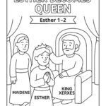 Esther Becomes Queen – Free Bible Coloring Page for Kids (Esther 1–2)