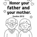 Exodus 2012 Memory Verse Coloring Page – “Honor Your Father and Your Mother