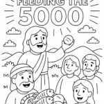 Free Bible Coloring Page: Jesus Feeds the 5000 (Matthew 14:13–21)