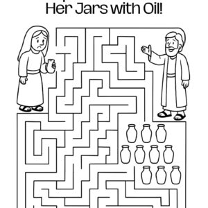 Free Elisha and the Widow’s Oil Maze Printable – Bible Worksheet for Kids (2 Kings 41–7)