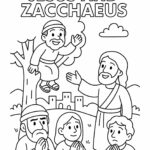 Jesus and Zacchaeus Coloring Page (Luke 19:1–10)