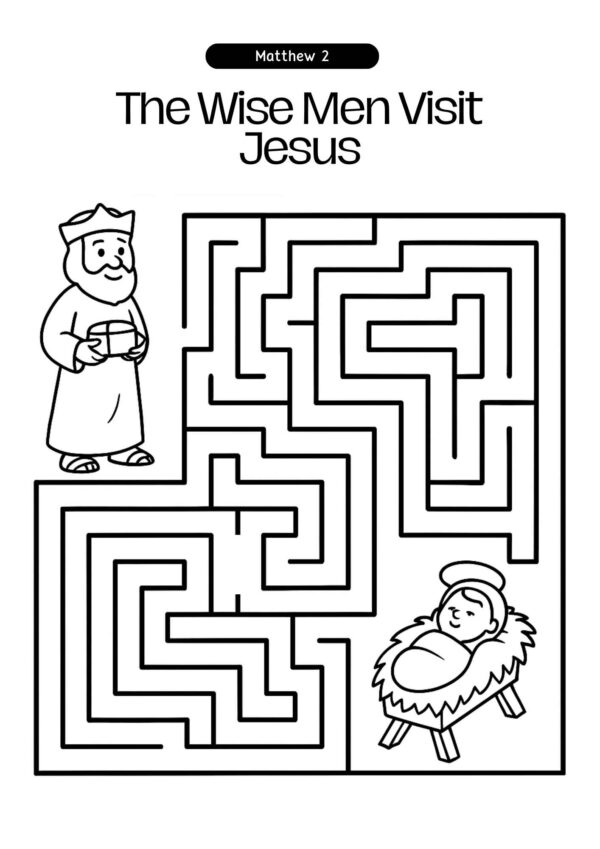 Free Wise Men Maze Printable – Help the Wise Men Find Baby Jesus (Matthew 2)