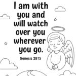 Genesis 28:15 Memory Verse Coloring Page – “I Am With You and Will Watch Over You”