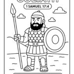 Goliath Bible Coloring Page – Free Printable for Kids (1 Samuel 17:4)