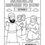 Haman Elevated, Mordecai Refuses to Bow – Free Bible Coloring Page for Kids (Esther 3)